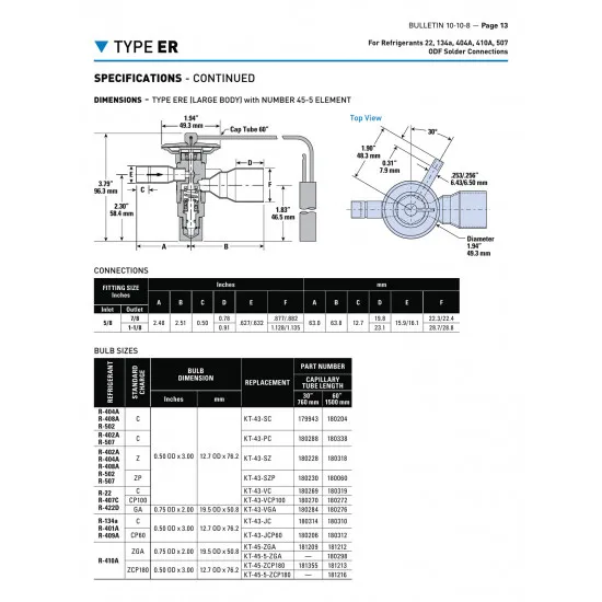 Sporlan ERZE/BBIZE-12.5-GA Termostatik Ekspansiyon Valfi – 43,8 kW / 12,5 Ton, R410A