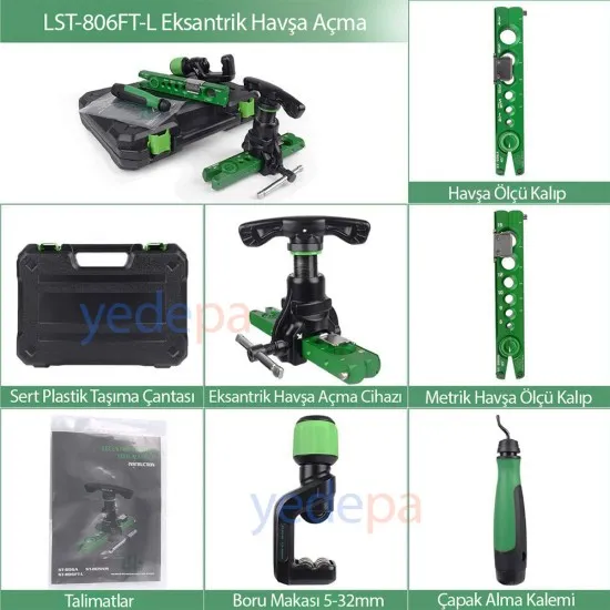 ST-806FT-L Eksantrik Havşa Açma Seti - HVAC ve Soğutma Sistemleri İçin Profesyonel Boru Havşalama