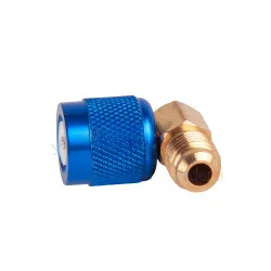 T-1414 90° Dirsek Adaptör – 1/4" × 1/4" SAE (R22 · R134a · R404A), Manifold Hortumu İçin