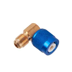 T-1414 90° Dirsek Adaptör – 1/4" × 1/4" SAE (R22 · R134a · R404A), Manifold Hortumu İçin
