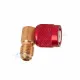 T-1456 90° Dirsek Adaptör – 5/16" SAE Dişi (R410A · R32) × 1/4" SAE Erkek, Ölçü Dönüştürücü