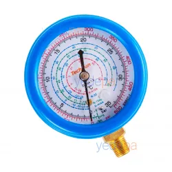 Techsun Alçak Basınç Manometre Ø70 mm (Silikon Korumalı) | 1/8" NPT | R134a / R404A / R410A / R32