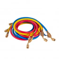 Techsun CCL72 Gaz Şarj Hortumu 180cm Mini Küresel Vanalı 3'lü Takım – R410a Uyumlu, 1/4" - 5/16" Bağlantılı