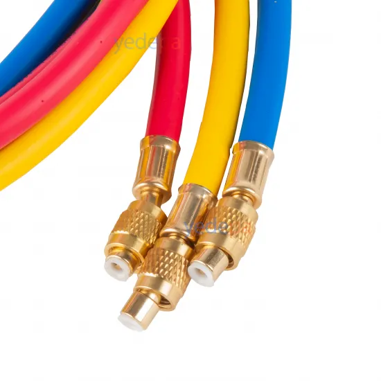 Techsun HVAC ve Soğutma Sistemleri Gaz Şarj Hortumu 180cm 3'lü Takım - R22/R134a/R404a