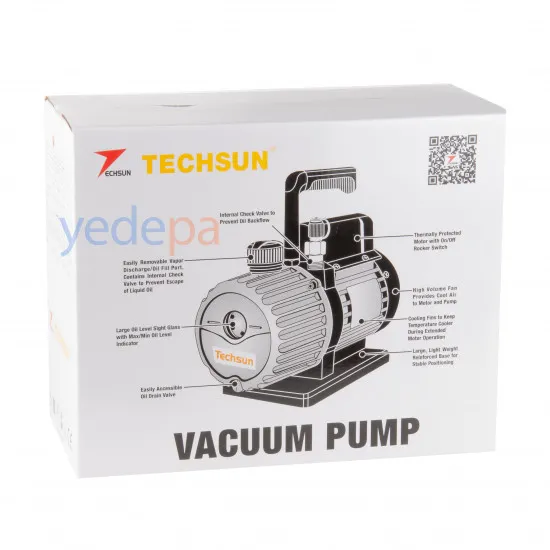 Techsun TC-VP-3M/C Tek Kademe Vakum Pompası - 1.8 CFM / 3 m³/h