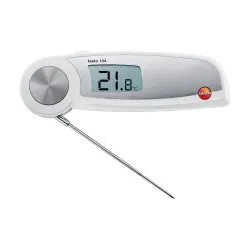 Testo 104 Katlanabilir Gıda Termometresi – Su Geçirmez IP65, −50…+250 °C, ±0,5 °C, Auto-Hold, EN 13485 Sertifikalı (0563 0104)