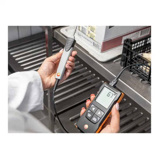 Testo 110 NTC/Pt100 Dijital Sıcaklık Ölçer – Bluetooth App Bağlantılı, TUC Prob Girişli, Alarmlı, HACCP Uyumlu, Prob Hariç (0563 0110)