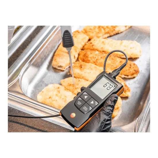 Testo 110 NTC/Pt100 Dijital Sıcaklık Ölçer – Bluetooth App Bağlantılı, TUC Prob Girişli, Alarmlı, HACCP Uyumlu, Prob Hariç (0563 0110)