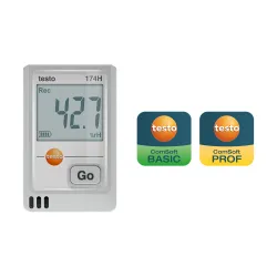 Testo 174 H Mini Sıcaklık ve Nem Kayıt Cihazı (Data Logger) – −20…+70 °C, 0…100 %RH, 16.000 Değer Hafıza, Ekranlı, USB-C (0572 1741 01)