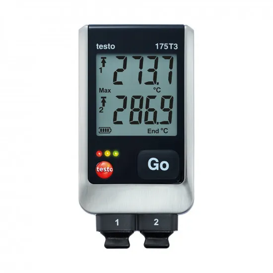 Testo 175 T3 Termokupl Sıcaklık Kayıt Cihazı (Data Logger) – 2 Kanal K/T Tipi, −50…+1000 °C, Prob ve USB Kablo Hariç (0572 1753)