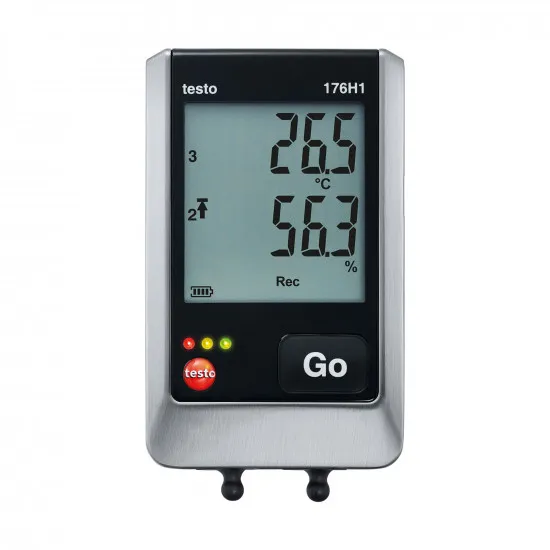 Testo 176 H1 Ekranlı Sıcaklık ve Nem Kayıt Cihazı (Data Logger) – 2 Harici Prob Girişi, 4 Kanal, 0…100 %RH, IP65, Prob ve USB Kablo Hariç (0572 1765)