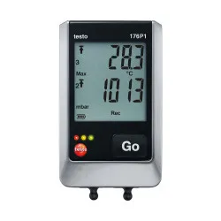 Testo 176 P1 Pressure, Temperature and Humidity Data Logger – Display, 5 Channels, 600…1100 mbar, IP54, Probe and USB Cable Not Included (0572 1767)
