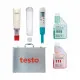 Testo 206 pH1 Sıvılar İçin pH Metre Başlangıç Seti – pH/Sıcaklık Ölçer, pH 4 ve 7 Tampon Çözelti, TopSafe IP68, Alüminyum Çanta (0563 2065)