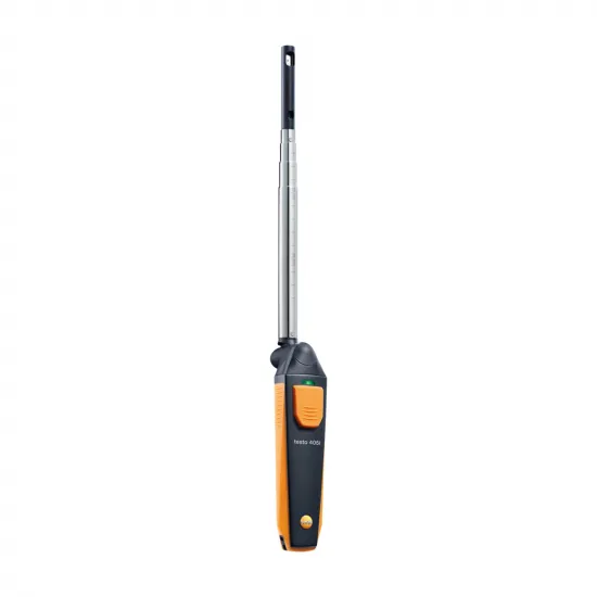 Testo 405i Kablosuz Termal Anemometre – Bluetooth, 0…30 m/sn Hava Hızı, Hacimsel Debi ve Sıcaklık, 400 mm Teleskop (0560 1405)