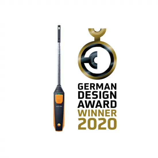 Testo 405i Kablosuz Termal Anemometre – Bluetooth, 0…30 m/sn Hava Hızı, Hacimsel Debi ve Sıcaklık, 400 mm Teleskop (0560 1405)