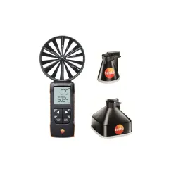 Testo 417 Set 1 Pervaneli Anemometre + 2 Ölçüm Hunisi – 100 mm Pervane, 0…440 m³/h Menfez Debisi, Bluetooth (0563 1417)