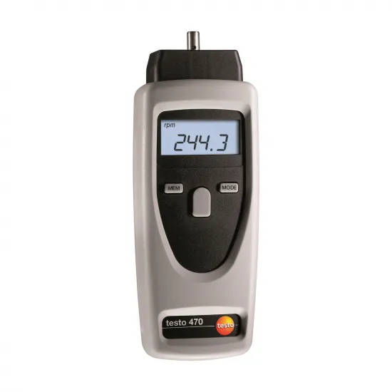 Testo 470 Optik ve Mekanik Takometre (Devir Ölçer) – 1…99.999 rpm, Temassız ve Temaslı Ölçüm, Hız ve Uzunluk, Çantalı Set (0563 0470)