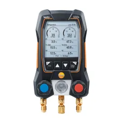 Testo 550s Akıllı Dijital Manifold Seti – 2 Yollu, Bluetooth, 2 Kablosuz Kıskaçlı Termometre (Testo 115i), −1…60 bar (0564 5502)
