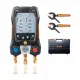 Testo 550s Akıllı Dijital Manifold Seti – 2 Yollu, Bluetooth, 2 Kablosuz Kıskaçlı Termometre (Testo 115i), −1…60 bar (0564 5502)