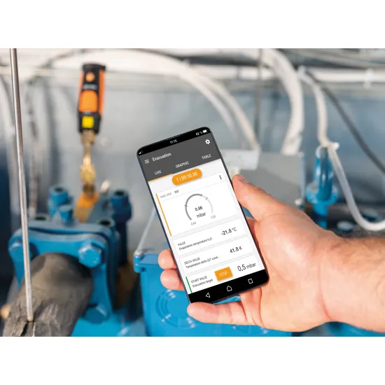 Testo 552i App-Controlled Wireless Vacuum Probe – Bluetooth Digital Vacuum Gauge, 0–20,000 Micron (0564 2552)