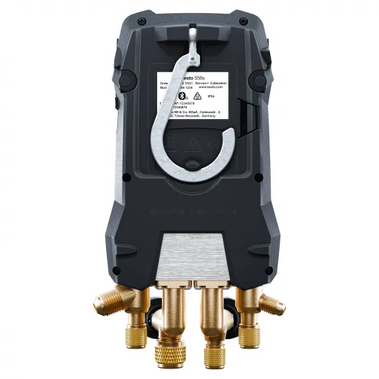 Testo 558s Akıllı Vakum Seti – Dokunmatik 4 Yollu Dijital Manifold + 2× 115i Kıskaçlı Termometre + 552i Vakum Probu (0564 5582)
