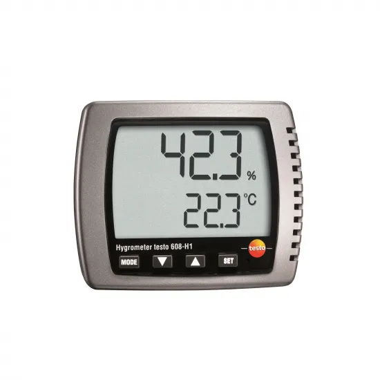 Testo 608-H1 Termohigrometre (Nem ve Sıcaklık Ölçer) – 10…95 %RH, 0…+50 °C, Çiğ Noktası, Duvar/Masa Tipi (0560 6081)