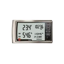 Testo 622 Termohigrometre ve Barometre – Nem, Sıcaklık, 300…1200 hPa Basınç, Tarih-Saat, Limit Alarmı, Duvar/Masa Tipi (0560 6220)