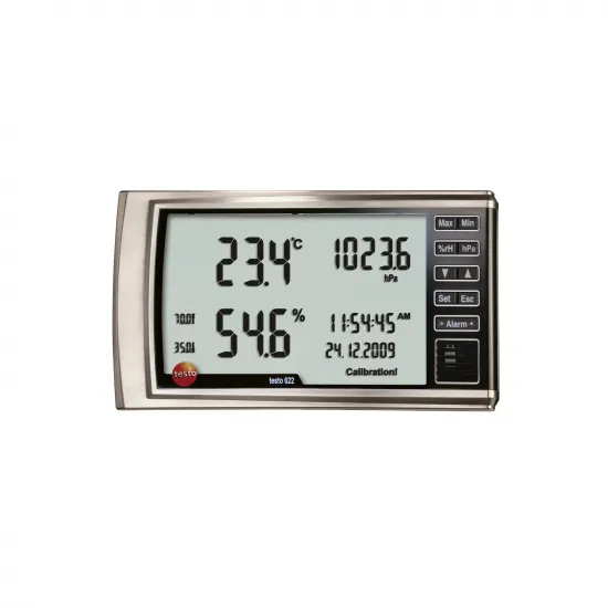 Testo 622 Termohigrometre ve Barometre – Nem, Sıcaklık, 300…1200 hPa Basınç, Tarih-Saat, Limit Alarmı, Duvar/Masa Tipi (0560 6220)