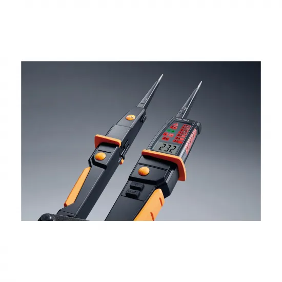 Testo 750-3 Voltaj Test Cihazı – 690 V AC/DC, LC Ekranlı, Döner Alan, Tek Kutuplu Faz ve RCD Testi, Fenerli (0590 7503)