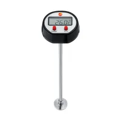 Testo Mini Dijital Yüzey Termometresi – −50…+300 °C, Ø15 mm Geniş Ölçüm Ucu, 120 mm Prob, Isıtma Tesisatı ve Klima İçin (0560 1109)