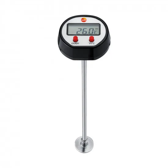 Testo Mini Dijital Yüzey Termometresi – −50…+300 °C, Ø15 mm Geniş Ölçüm Ucu, 120 mm Prob, Isıtma Tesisatı ve Klima İçin (0560 1109)