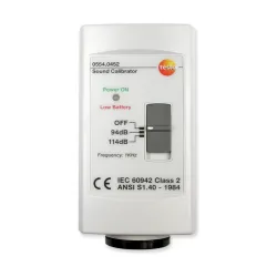 Testo Ses Seviyesi Kalibratörü – 94/114 dB, 1000 Hz, IEC 60942 Sınıf 2, ½ ve 1 inç Mikrofon Uyumlu (0554 0452)