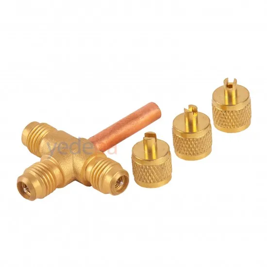 Thermotrick 7/16-20UNF Siboplu Üçlü Şarj Valfi – 1/4" 30 mm Bakır Borulu