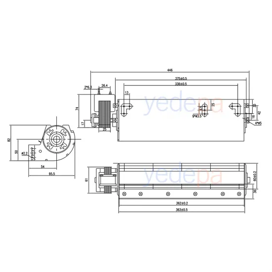 Turbo Radyal Fan Motoru 36CM (Cross Flow Fan) - YJF-7 Modeli