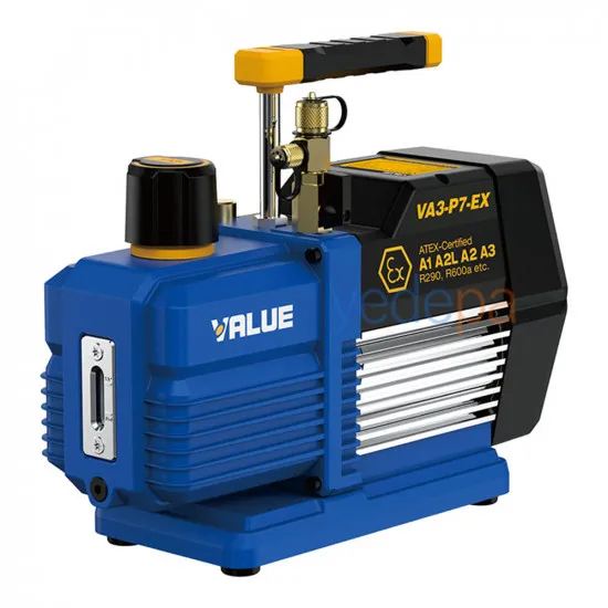 Value VA3-P7-EX Çift Kademeli Ex Vakum Pompası (170 l/dk - 7 CFM, 15 Mikron, Kıvılcımsız R32 Uyumlu)