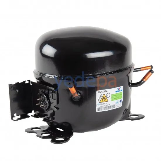 Walton GVYX9AA 1/4+ Hp Hermetik Buzdolabı Soğutucu Kompresör - R600a, 220V, 185W Soğutma Kapasiteli, Sessiz Çalışma ve Yüksek Verimlilik