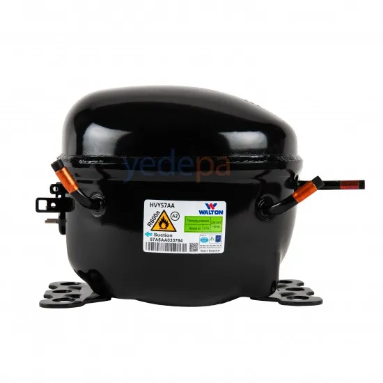 Walton HVY57AA 1/5 HP R600a Düşük Gürültülü Ev Tipi Soğutma Kompresörü – 88.3W Soğutma Kapasiteli, Yüksek Verimli ve Çevre Dostu