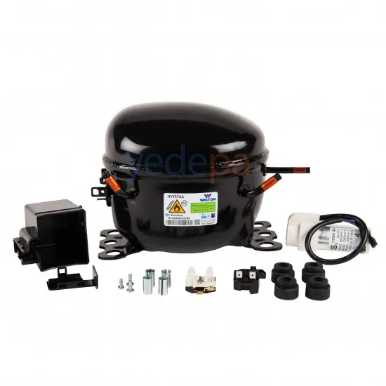 Walton HVY57AA 1/5 HP R600a Düşük Gürültülü Ev Tipi Soğutma Kompresörü – 88.3W Soğutma Kapasiteli, Yüksek Verimli ve Çevre Dostu