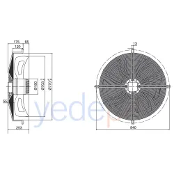 Weiguang 710 mm Emici Aksiyel Fan YWF6D-710 - 900 Devir 380V