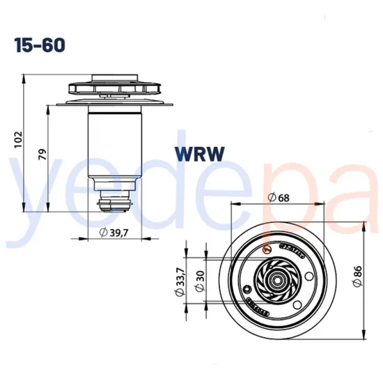 Wilo 15/6 Kombi Sirkülasyon Pompa Rotor