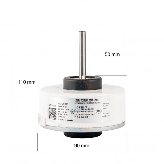 WZDK20-38G (ZKFP-20-8-6) İnverter Klima İç Ünite DC Fan Motoru