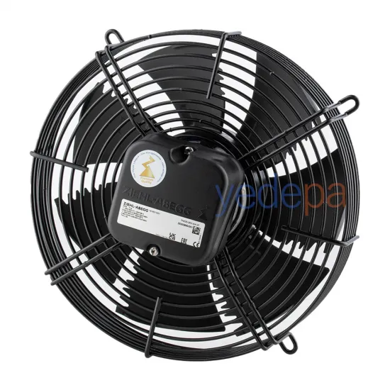 Ziehl-Abegg FN025-4EW.W8.A7 Aksiyal Fan - Almanya Üretimi, 230V, 250mm Fan Çapı, 980 m³/h Hava Debisi, 1370 RPM, Emme Yönlü - Art. 139726