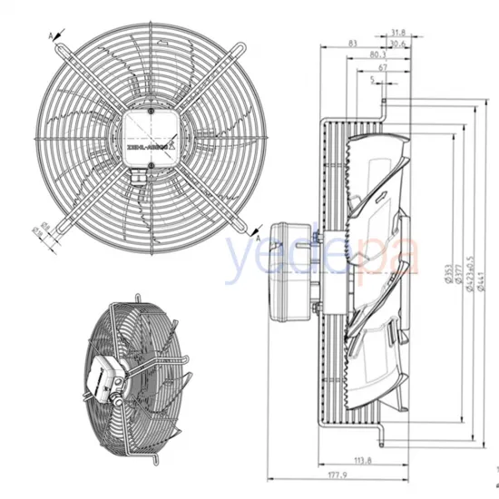 Ziehl-Abegg FN035-6EK.0C.V7P2 Aksiyal Fan - 230V, 350mm Fan Çapı, 1.970 m³/h Hava Debisi, 930 RPM, Emme Yönlü - Art. 185467