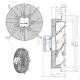 Ziehl-Abegg FN035-6EK.0C.V7P2 Aksiyal Fan - 230V, 350mm Fan Çapı, 1.970 m³/h Hava Debisi, 930 RPM, Emme Yönlü - Art. 185467