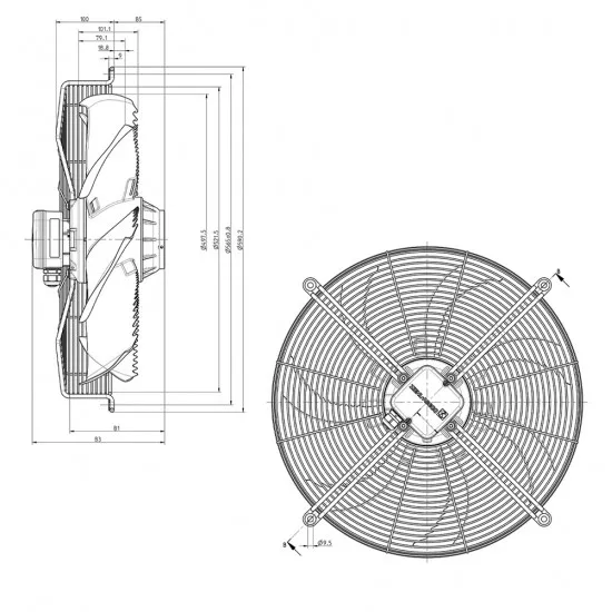 Ziehl-Abegg FN050-4EW.4I.A7P1 Aksiyel Fan Motoru - 164208