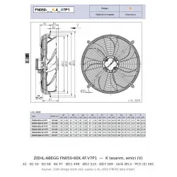 Ziehl-Abegg FN050-6EK.4F.V7P1 Aksiyal Fan (154149) – 500 mm, 230V, 900 Devir, 5.770 m³/h