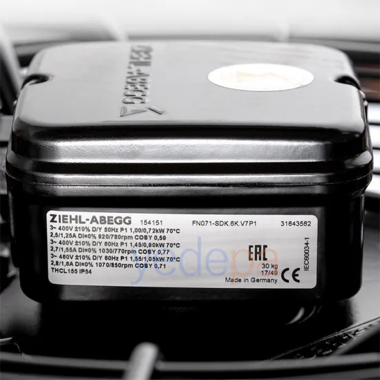 Ziehl-Abegg FN071-SDK.6K.V7P1 Aksiyal Fan - 380V, 710mm Fan Çapı, 14.850 m³/h Hava Debisi, 910 RPM, Emme Yönlü - Art. 154151