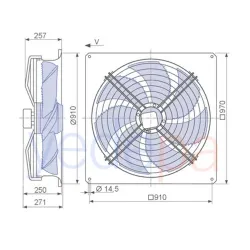 Ziehl-Abegg FN080-SDQ.6N.V7P5 Aksiyel Fan Motoru - 800 mm, 25.700 m³/h, 6 Kutuplu
