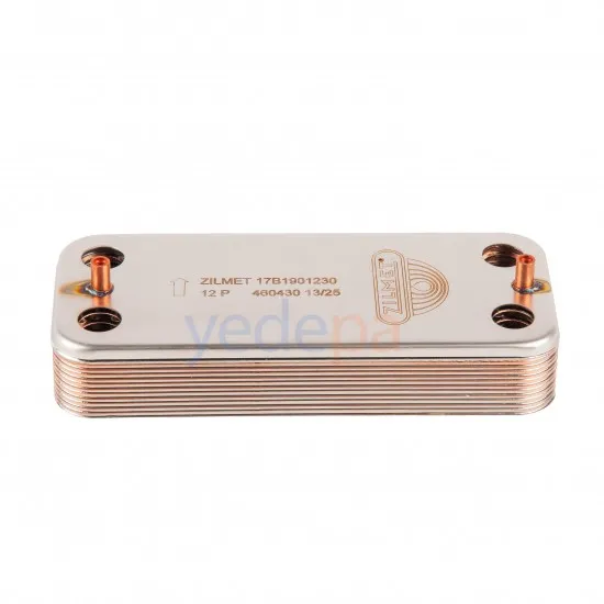 Zilmet 17B1901230 12 Plakalı Kombi Eşanjörü (160 mm Vida Aralığı) | Airfel, Baymak, Baxi, Eco5, Nova Uyumlu