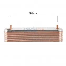 Zilmet 17B2071206 12 Plakalı Kombi Isı Eşanjörü, 166 mm Vida Aralığı - Demirdöküm, Baxi, Fondital, Vaillant ve Protherm Uyumlu